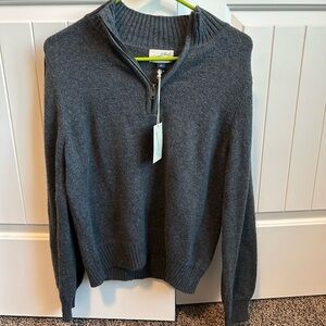 Men's Gray Quarter-Zip Sweater